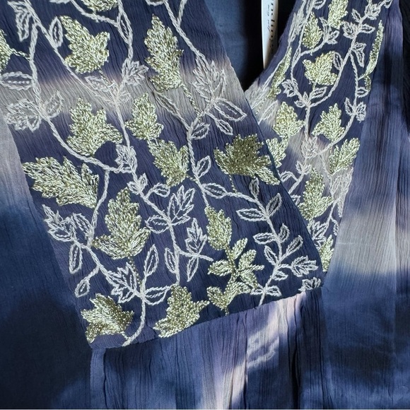 New SOFT SURROUNDINGS Blue Himalaya Dress Indigo Tie Dye #2EJ67 Sz Medium - Picture 5 of 12